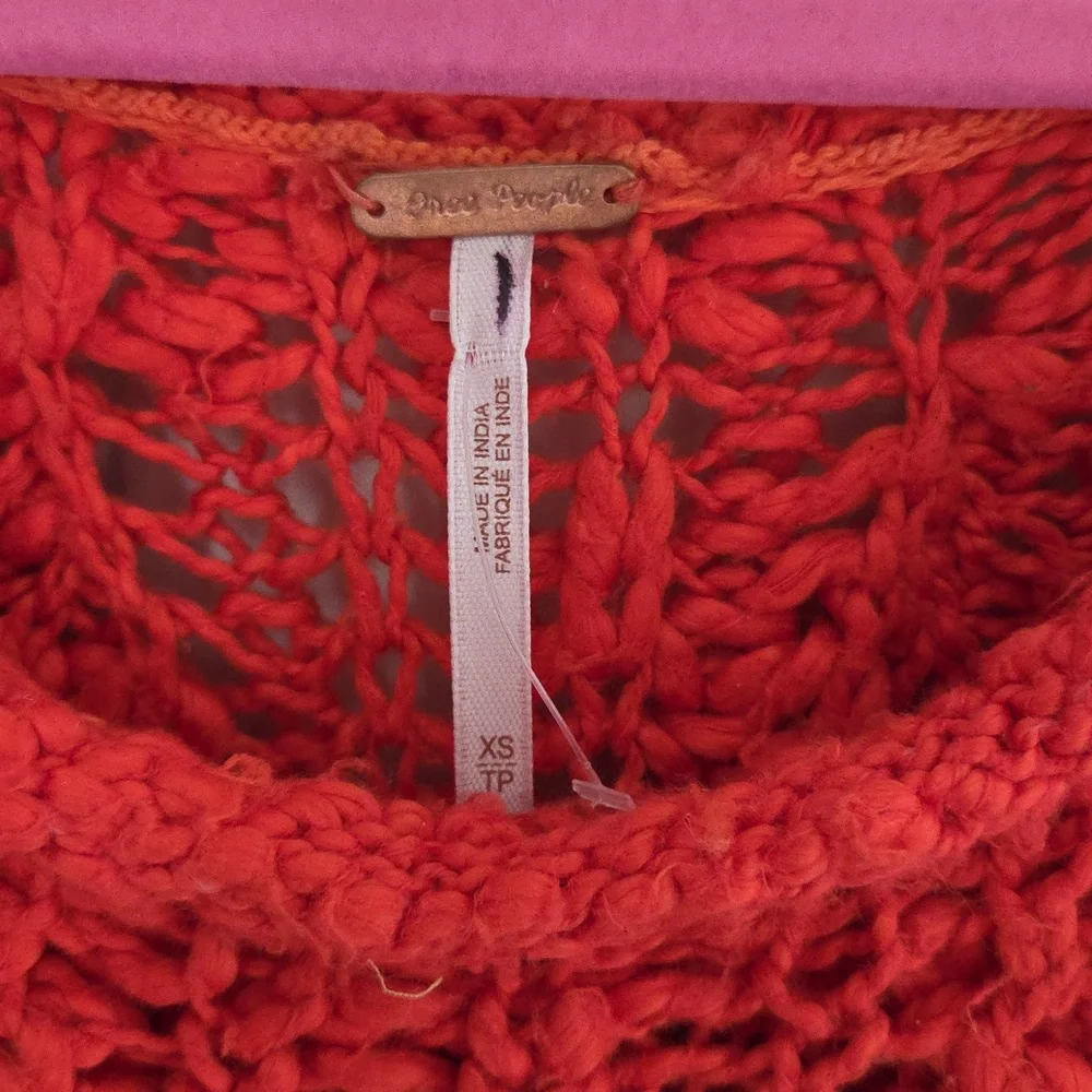 Free People Red Orange Sweater